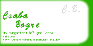 csaba bogre business card